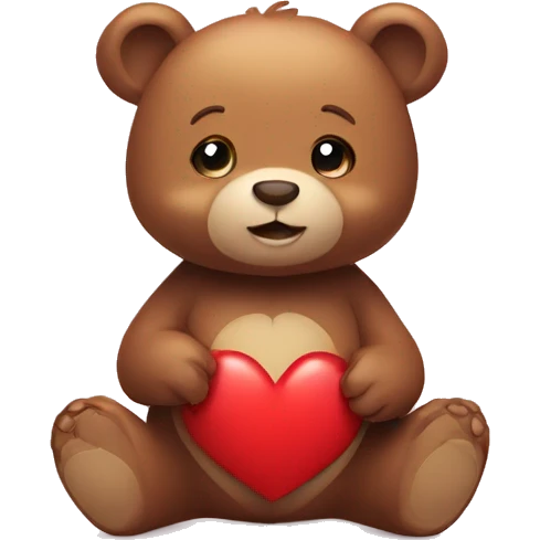 cute little bear with heart  emoji