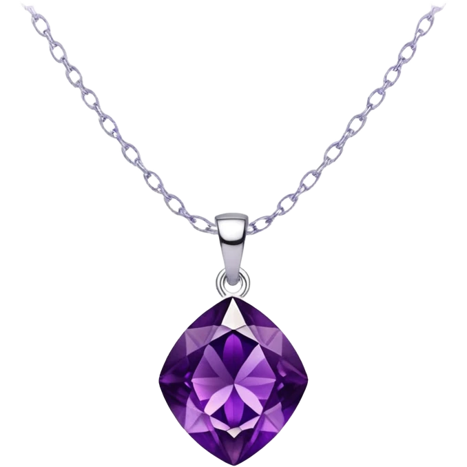 Amethyst necklace charm emoji