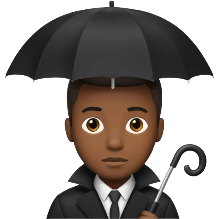 HOLDİNG UMBRELLA BLACK MAN emoji
