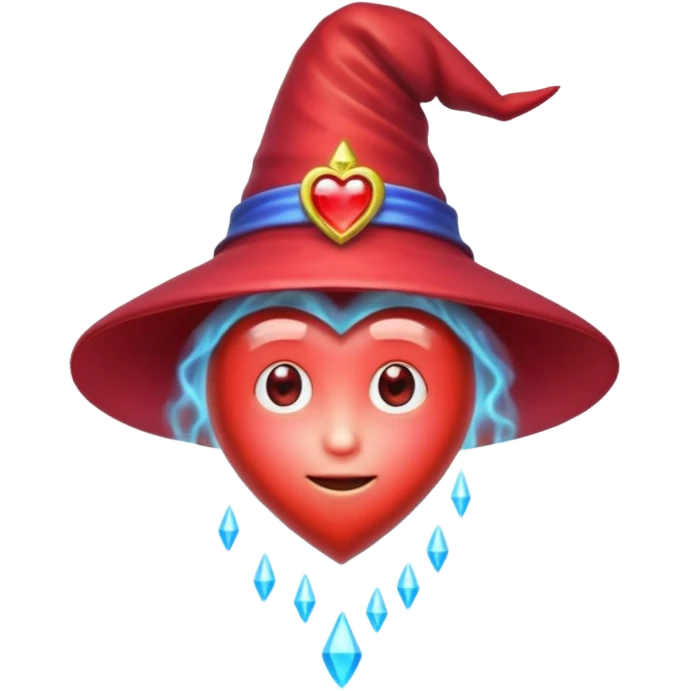 heart with a wizard hat and magical aura emoji