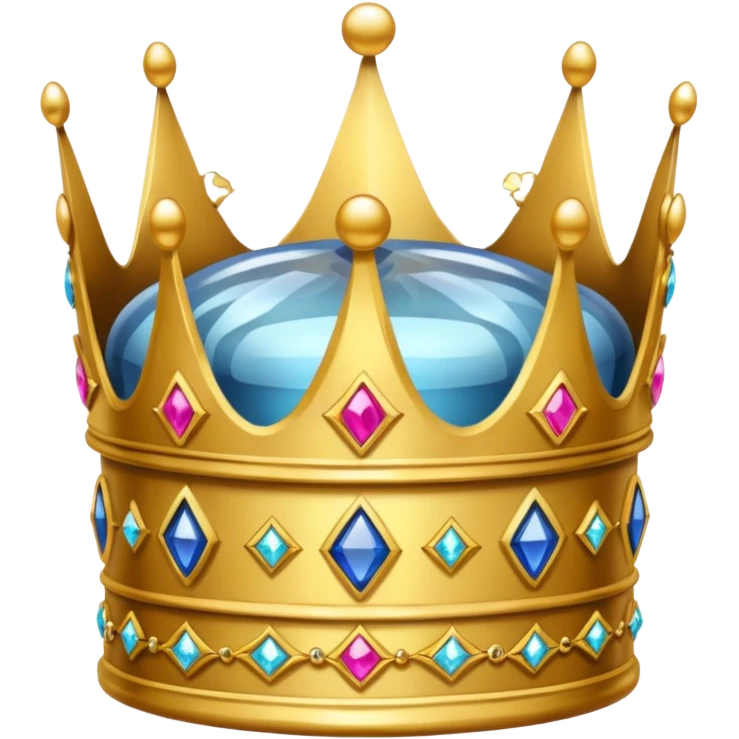 an  old crown in a glass box emoji