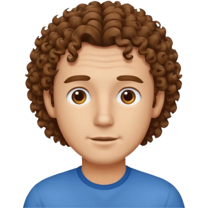 curly haired blue shirt man emoji