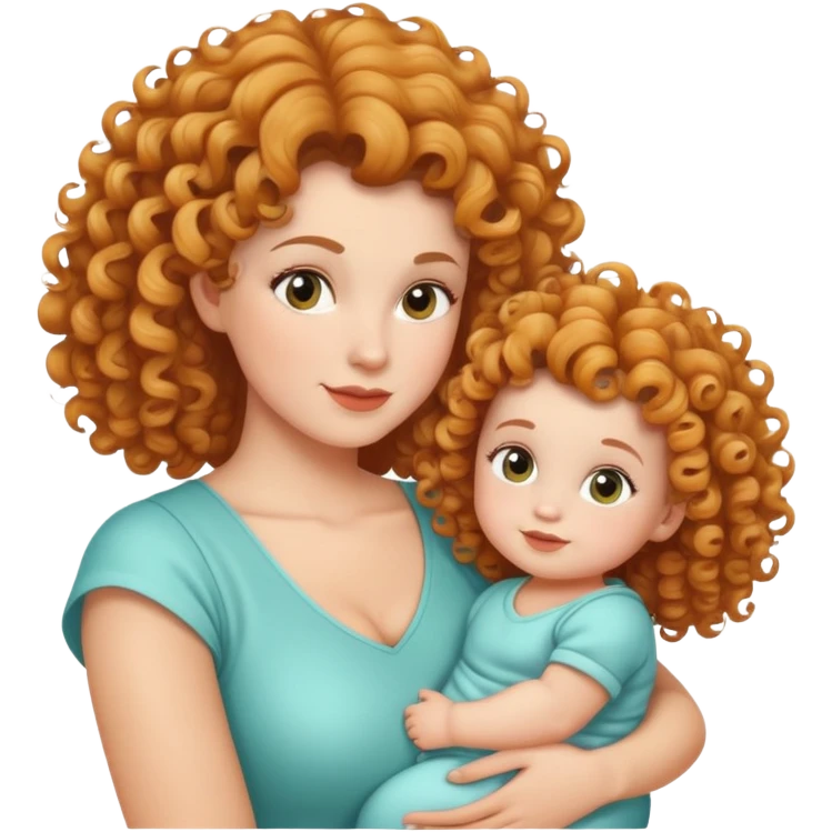 mother and baby with matching curly hairstyles emoji