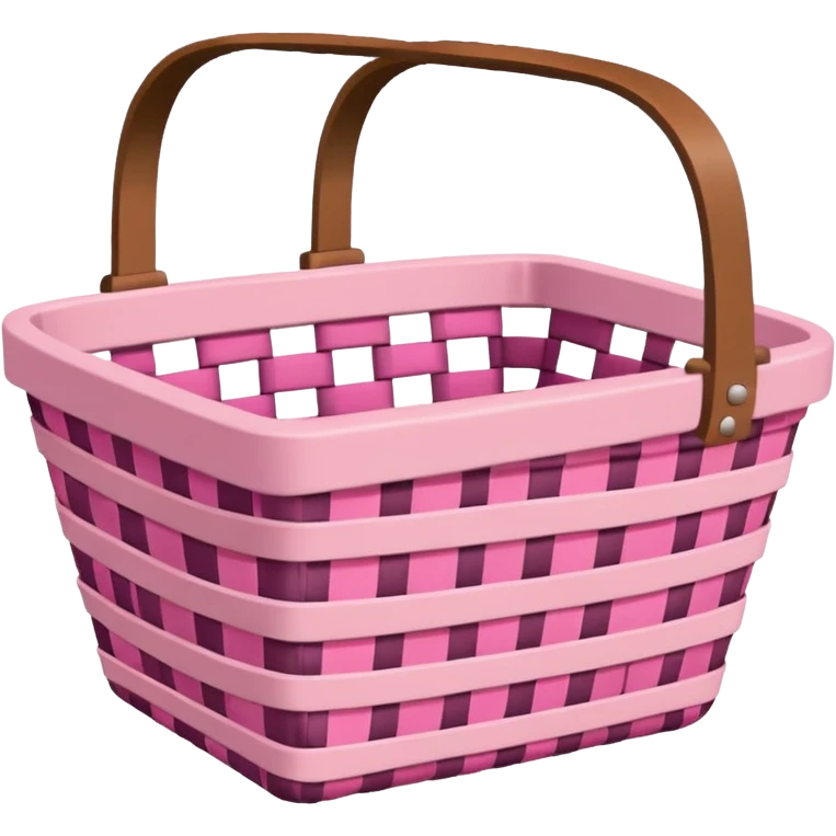 gingham pink basket   emoji