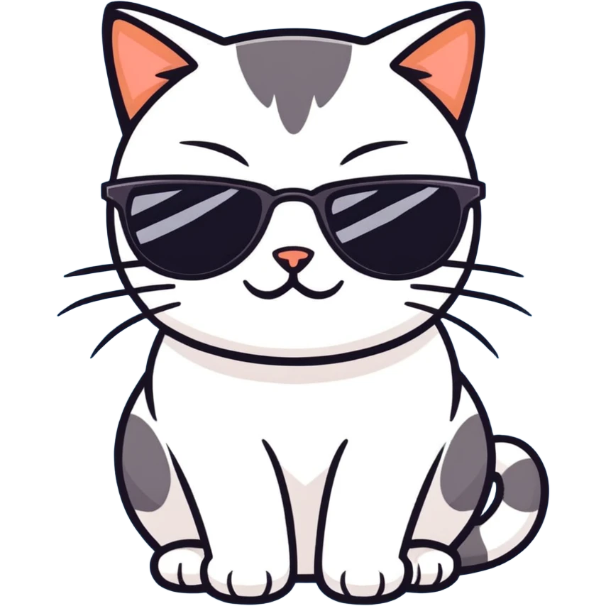 Cat with sunglasses emoji