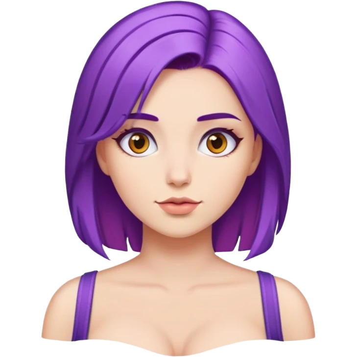 Woman with giant breasts and pirple hair  emoji