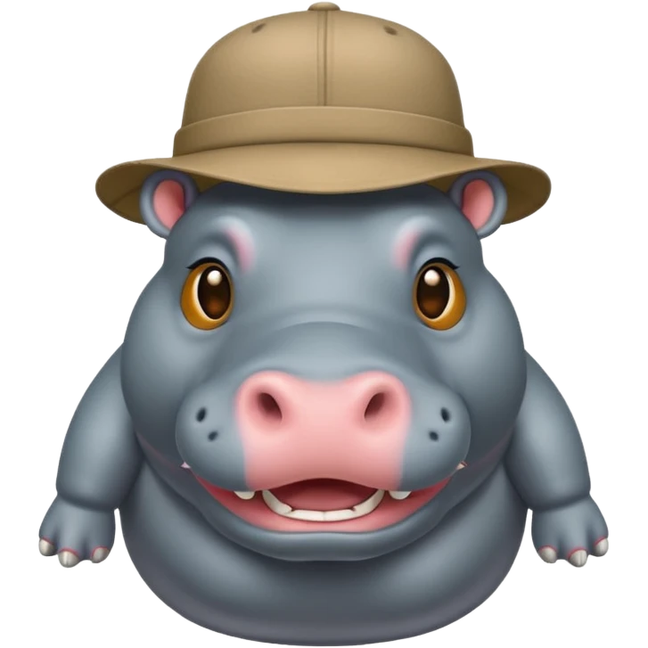 hipoptamus body wearing hat emoji