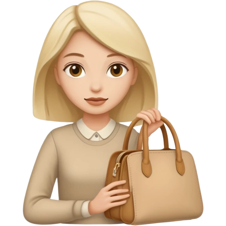 beige aesthetic woman bag emoji