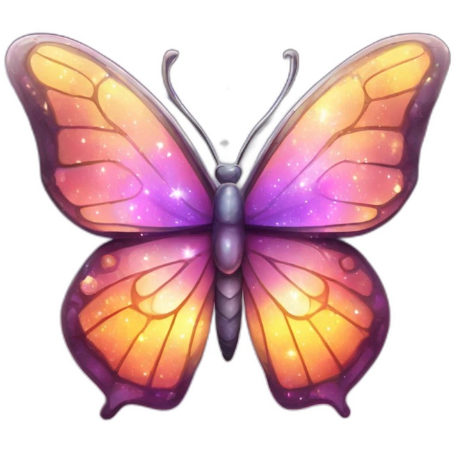 Shiny Glossy Glittery Sparkly Nebula Galaxy Crystal Butterfly emoji