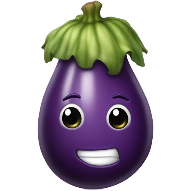 Eggplant wearing a white tank top emoji