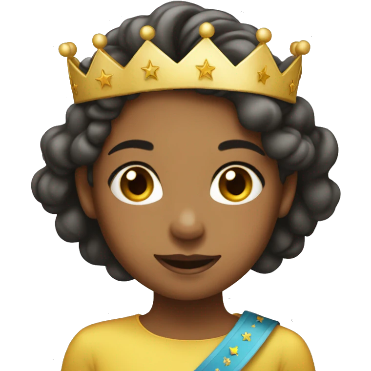 girl with birthday sash and crown emoji