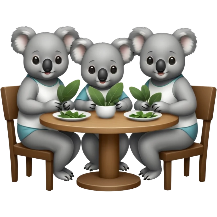 4 koalas à table emoji