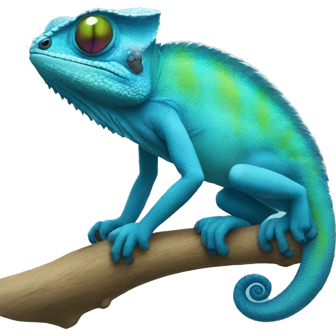 blue chameleon emoji