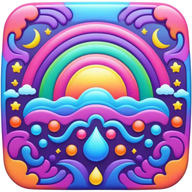 Psychedelic colored Border line emoji