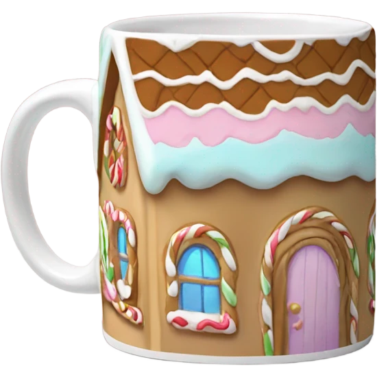 Pastel gingerbread house mug  emoji