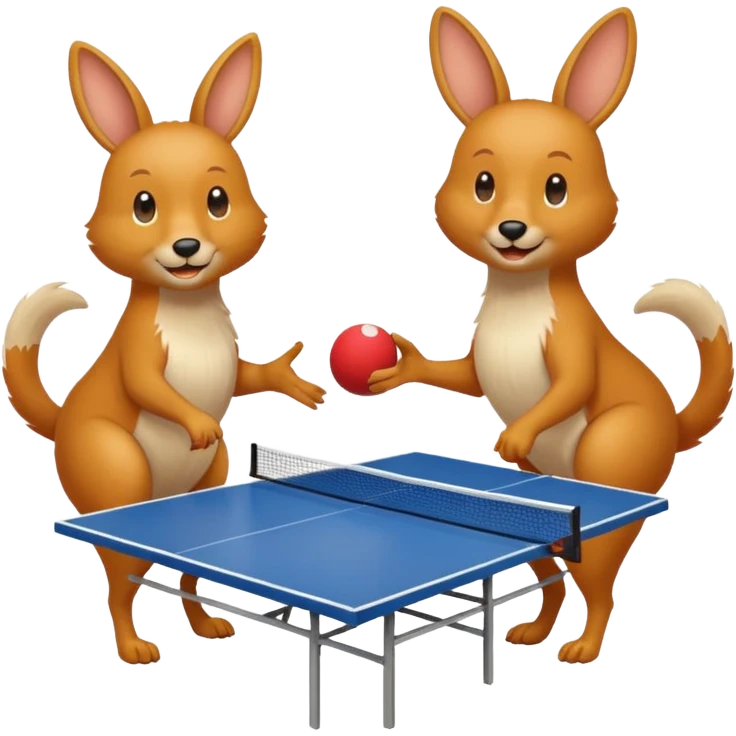 deux animaux qui jouent au ping pong sans la table emoji