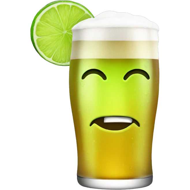 Beer with a lime emoji