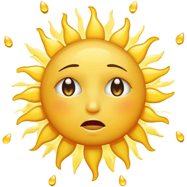 Sun emoji crying emoji