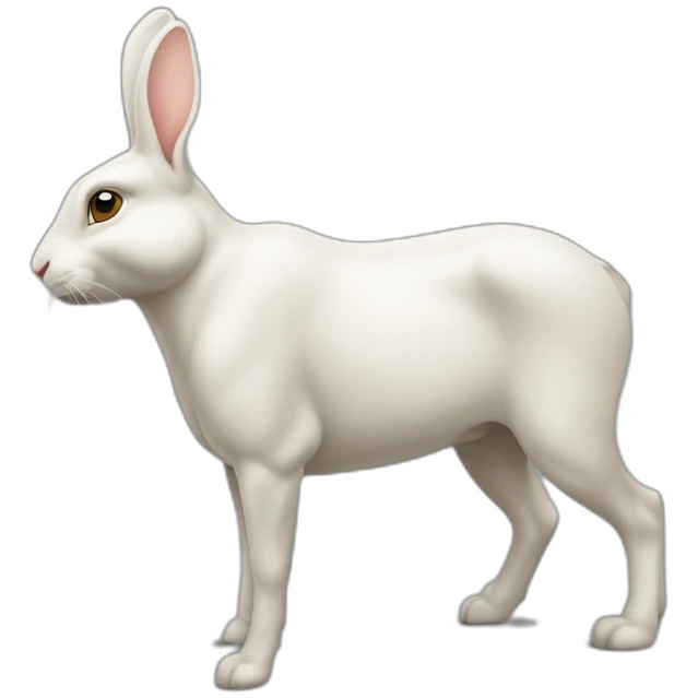 Un lapin qui fait du cheval avec un bout de boit emoji