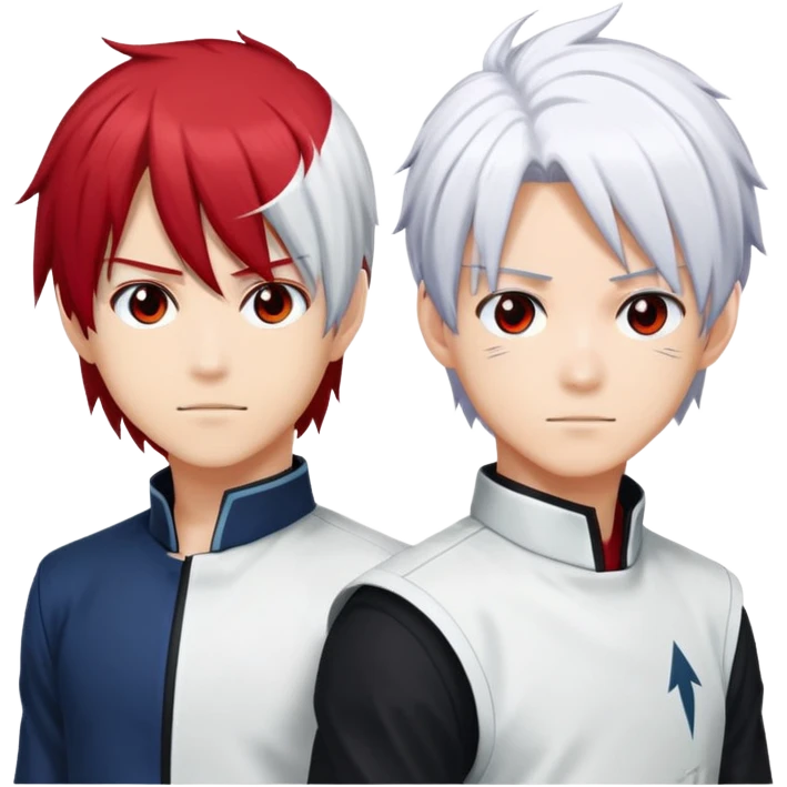 Just Shoto Todoroki's iconic split hairstyle without the face - left side red hair, right side white hair, from My Hero Academia emoji