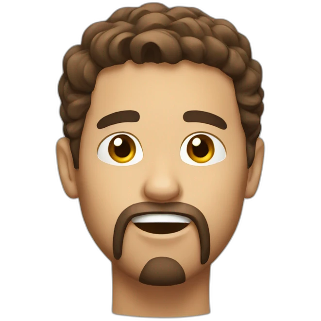 amazed brown hair goatee emoji
