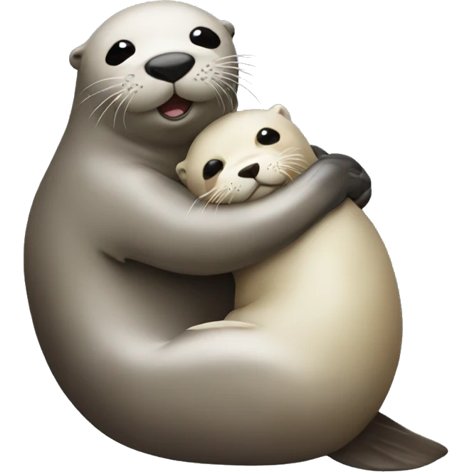 seal hugging otter  emoji