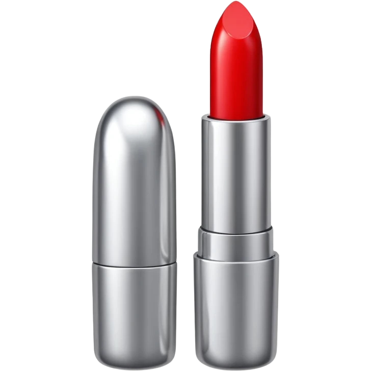lipstick bullet, polished silver chrome, sexy beauty symbol emoji