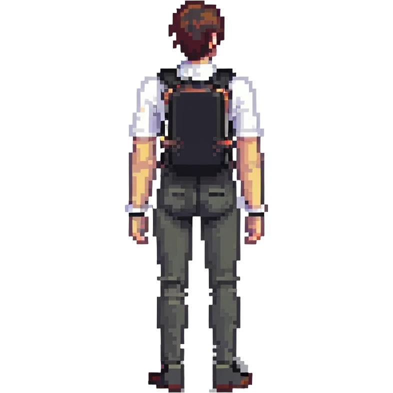 demotivated person with semi-bent legs, back posture emoji