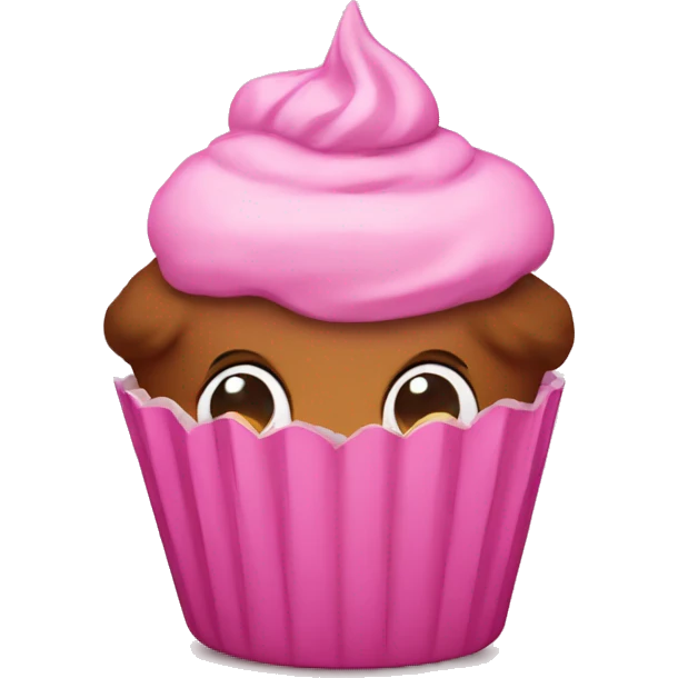 Pink cupcake emoji