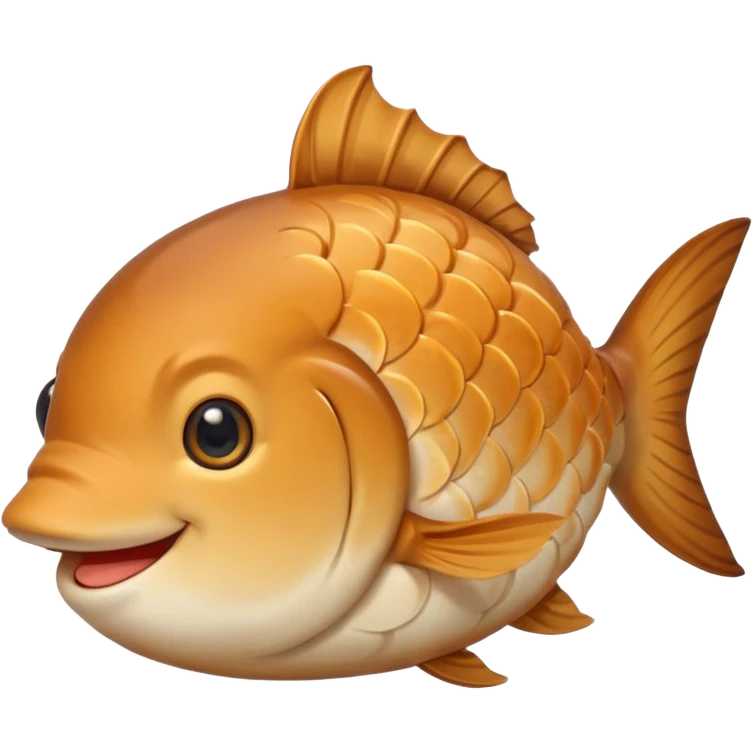 delicous fish-shaped bun like simple emoji for using app with cute bun and 측면에서 바라보는 붕어빵 이미지 비늘은 최대한 안보이게 귀여운 이미지로 emoji