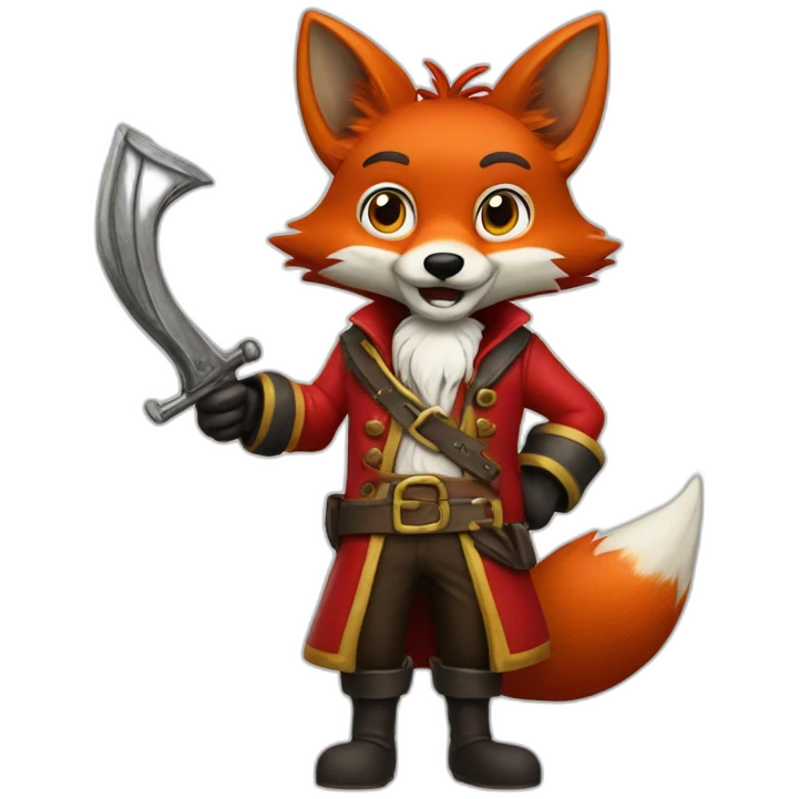 Foxy is a red animatronic fox with a hook for a hand and a worn pirate appearance. emoji