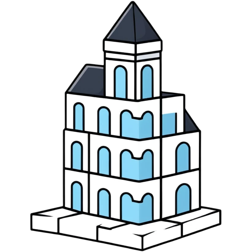 Pastel blue building blocks toy emoji