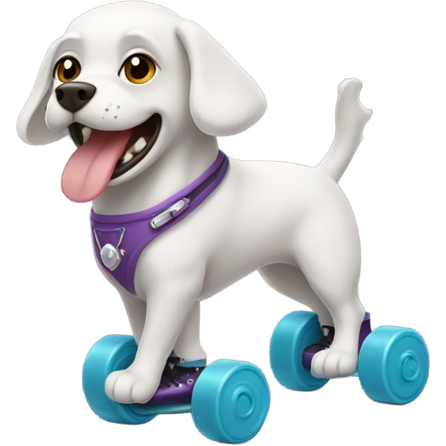Dog wearing roller skates  emoji