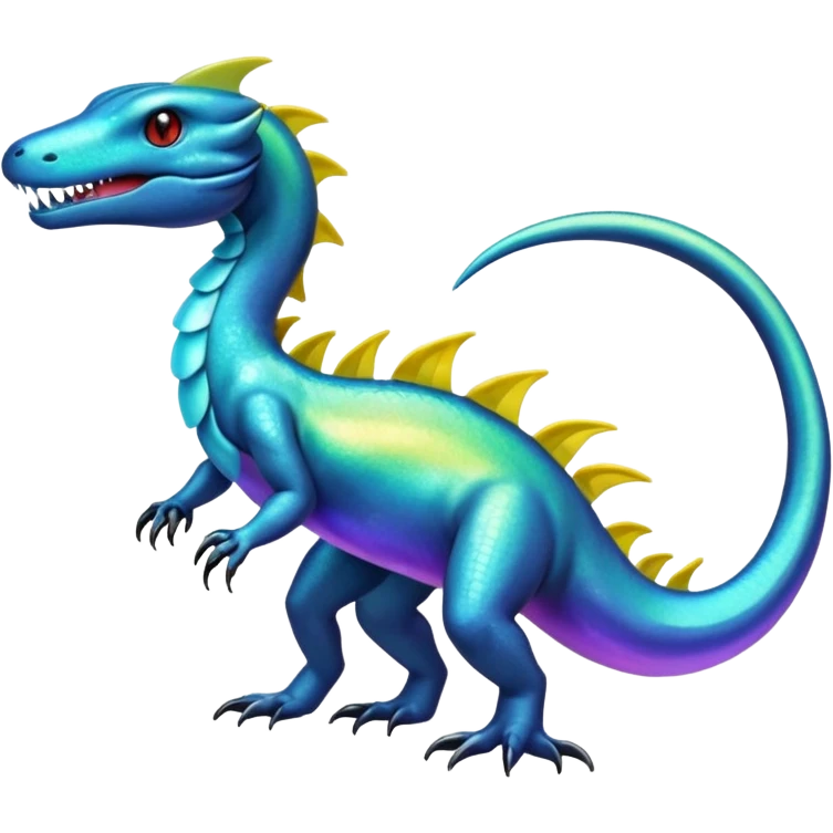 Shiny Iridescent Aurorus-Helioptile-Salandit-Fakémon-hybrid-creature (full body)  emoji