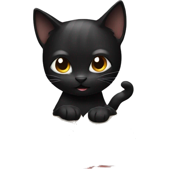 Black cat reasing a book emoji