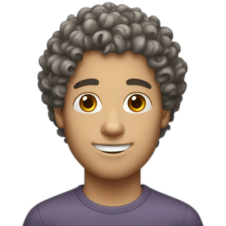 curly hair white male emoji