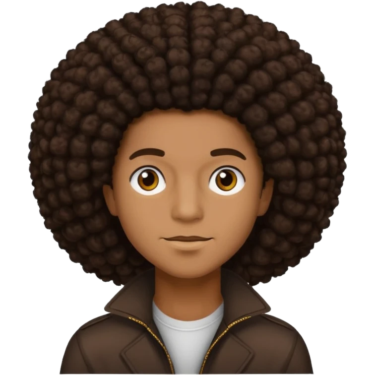Princeton Perez from Mindless Behavior with long dark brown afro hair  emoji