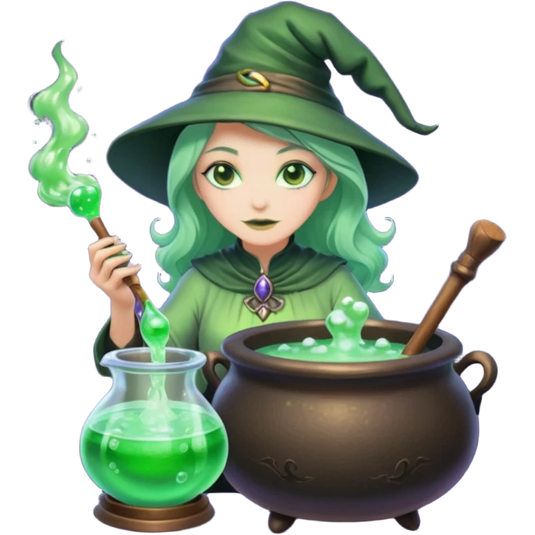 green witch cooking potion emoji