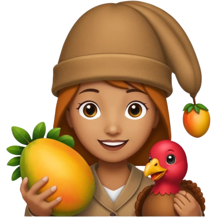 Turkey and a cute happy mango emoji