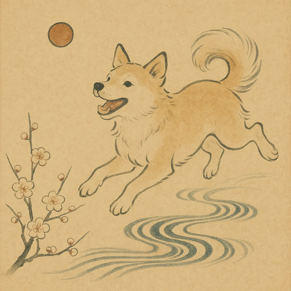 happy dog running after ball emoji