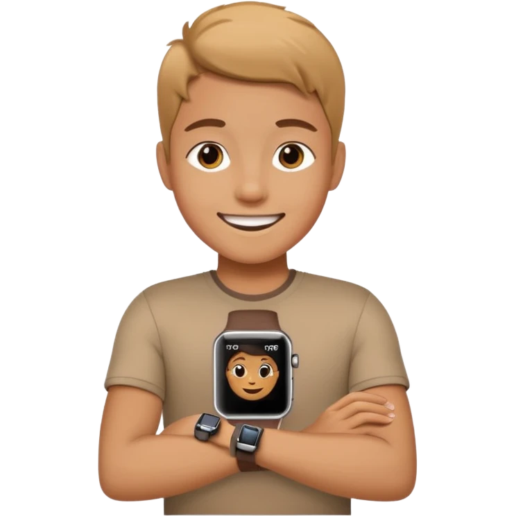 Young person wearing a smartwatch emoji