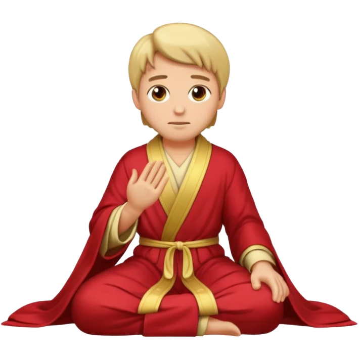 fullbody apostle in prone pose, apple emoji style, alternate hairstyle emoji