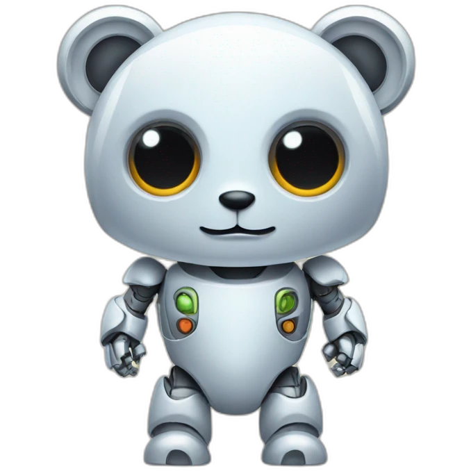 cute robot with bear horns emoji