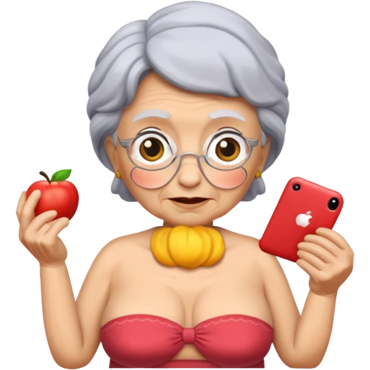 Topless granny emoji