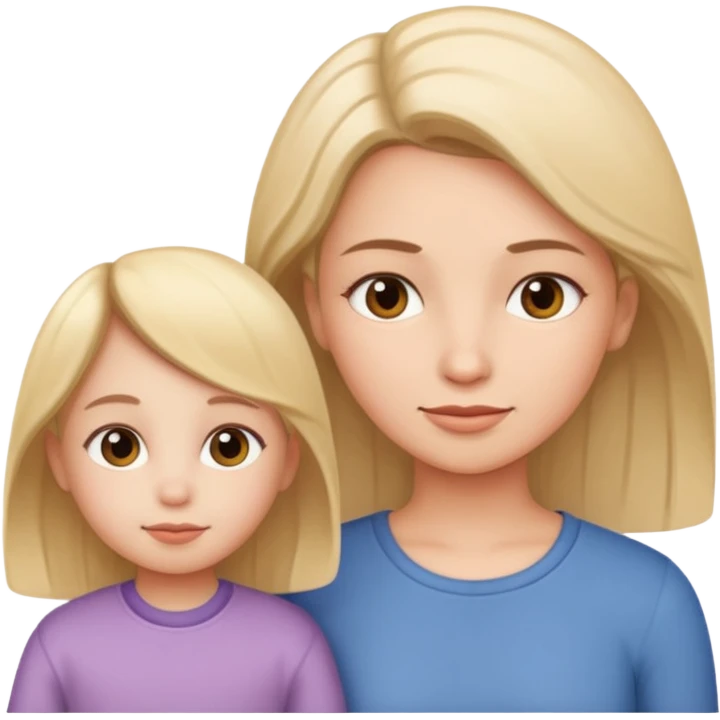 Children girl with mama same person emoji