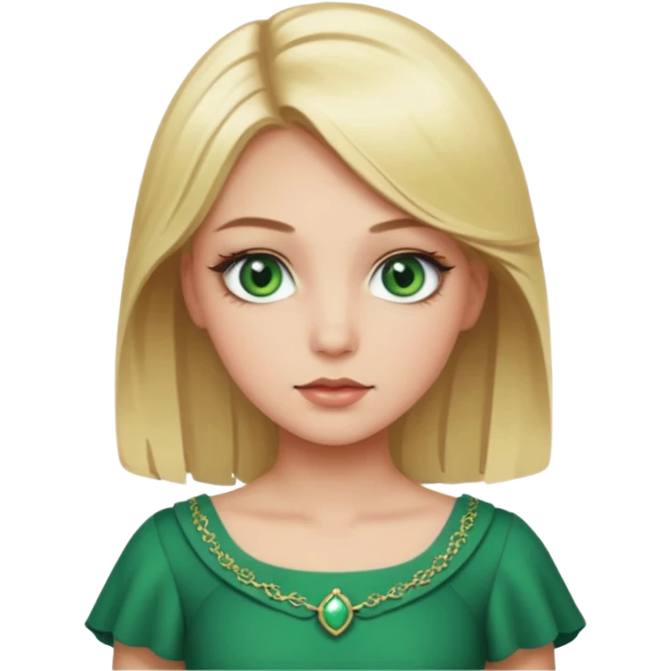 Fille blonde yeux vert  maquiller robe chronique emoji