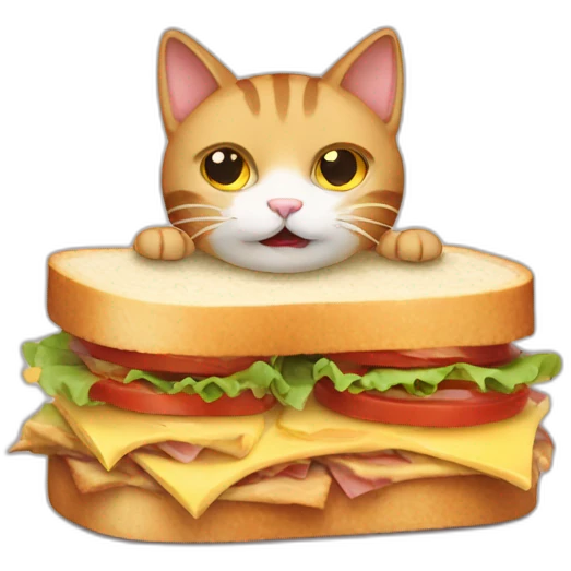 cat eat sandwich emoji