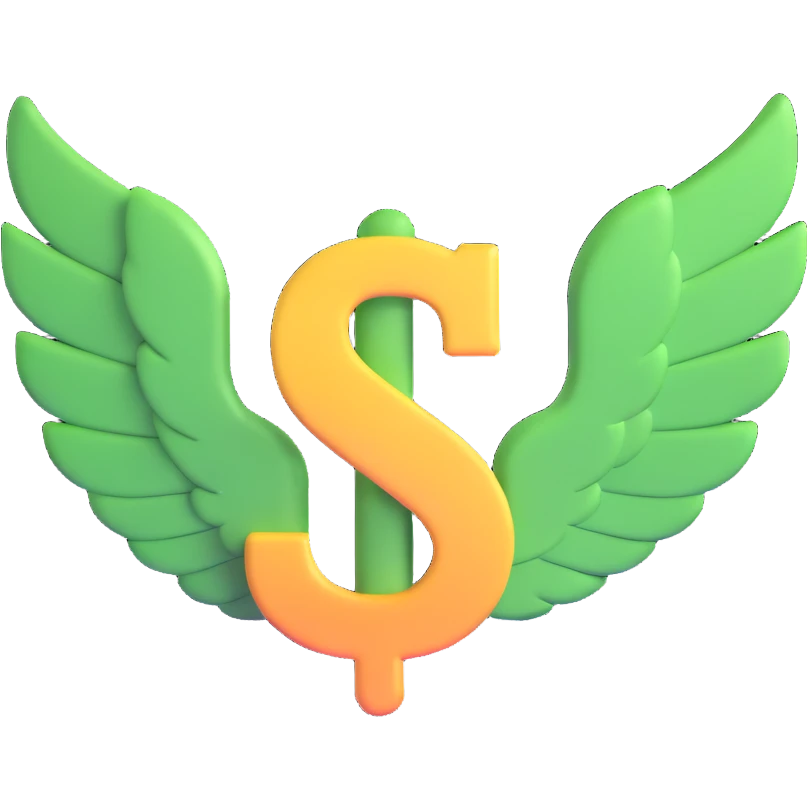 dollar sign with wings emoji