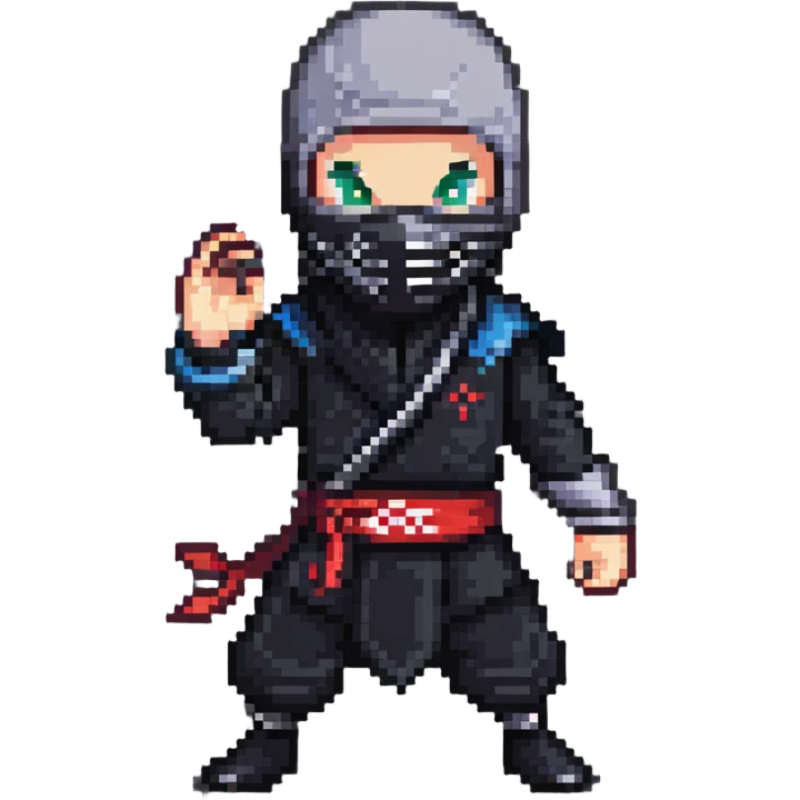 masked ninja in action pose emoji