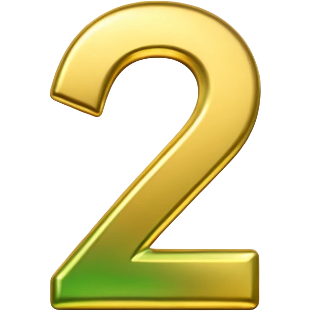 number two in golden and green shadows emoji